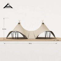 Tente de luxe BOTEEN Factory Deluxe Glamping Resort, membrane tendue 750G, 76-88mm, structure tubulaire carrée 80x100, quatre saisons, deux places