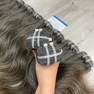 Nouvelle Collection Avril Cheveux Gris Poivre et Sel 8 Pouces Lisses Cheveux Naturels du Vietnam Cheveux de Donneur Unique Pointes Pleines Vente en Gros - Product Image 5