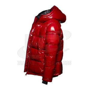 Wholesale Outdoor Light <b>Warm</b> Duck Custom Logo Nylon Black Hooded Winter Bubble Puff Filled Down Puffer Jackets for Men - Product Image 4