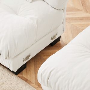 Divano Cloud a 2 Posti in Ciniglia per Soggiorno, Include 2 Cuscini Lombari e 2 Cuscini Decorativi - Product Image 6