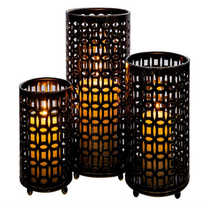 Set of 3 Black and Gold Metal Votive <b>Candle</b> Holders Decorative Tabletop Votive Holder Pillar Votive & Tealight <b>Candle</b> Holders - Product Image 3