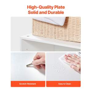 12.44 X 54 X 20.31 White 2-Tier <b>Wall</b> Mounted Hanging Cabinet Adjustable Shelf 3-Doors <b>Cupboard</b> <b>Storage</b> for Kitchen Bathroom - Product Image 5