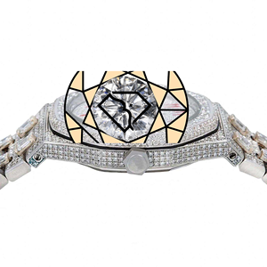 Montre analogique de luxe unisexe Citizen en acier inoxydable, style octogonal US, or rose glacé et argent, mouvement à quartz, mode hip-hop mixte - Product Image 4