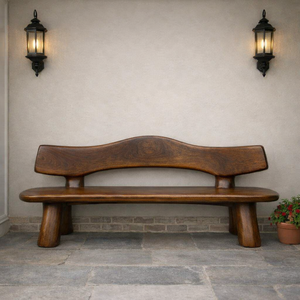 Banc d'extérieur Luxali C008 en noyer massif, fabriqué à la main, design moderne, écologique, durable, capacité 3 places - Product Image 2