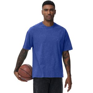 T-shirts en coton surdimensionnés pour hommes, coupe ample, effet vintage, unisexe, manches courtes, décontractés - Product Image 4