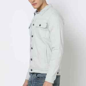 แจ็คเก็ตเดนิมผู้ชายพิมพ์โลโก้ตามสั่ง สำหรับฤดูหนาว คอตั้ง ผ้าแคนวาส ระบายอากาศได้ดี ดีไซน์พรีเมียม คุณภาพเยี่ยม - Product Image 5