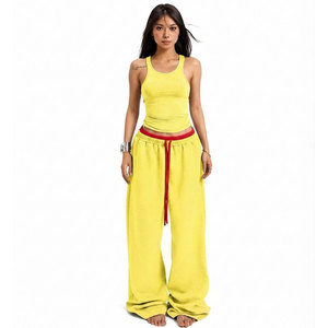 Premium Quality Breathable Women Comfortable Two Piece Lounge Wear Tank Top and Drawstring Sweatpants <b>Set</b> - Product Image 1