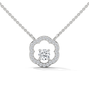 14K <b>Solid</b> <b>Gold</b> Lab Grown Diamond <b>Pendant</b> Necklace for Women Round Brilliant Cut <b>Gold</b> Plated Jewelry Gift Party - Product Image 1