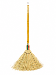 Escoba de coco con mango de madera, cerdas naturales, duradera, estilo clásico, ecológica, para exteriores - Product Image 1