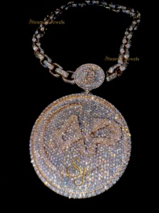 จี้ห้อยคอทรงวงกลมขนาดใหญ่ ชุบโรเดียม ประดับเพชรโมอิสซาไนต์ เงินแท้ 925 สำหรับทุกเพศ สไตล์ฮิปฮอป  รับสลักชื่อหรืออักษรย่อ  เหมาะสำหรับงานปาร์ตี้ - Product Image 5