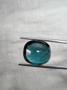 Tourmaline bleue néon naturelle taille coussin 14,10 carats, pierre précieuse lâche couleur Paraiba, haute qualité, Inde, pour la fabrication de bijoux Jai - Product Image 2