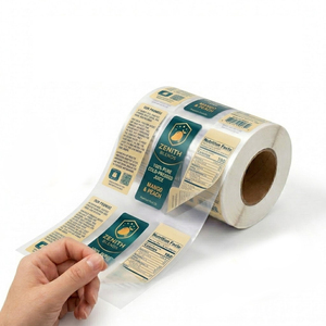 Étiquettes d'emballage en PVC imprimées, logo personnalisé, étiquettes adhésives imperméables pour produits de vente au détail, boîtes et sacs d'expédition - Product Image 1