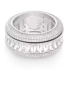 Bague de luxe en argent, forme diamant, sertie de pierres taille baguette, style hip-hop, alliance pour hommes et femmes - Product Image 3