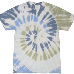Camiseta de Manga Corta para Hombre, Tie-Dye, Cuello Redondo, Casual, Tejida, Corte Regular, 100% Algodón, Azul, Verde, Blanco, Estampada, 2026 - Product Image 1