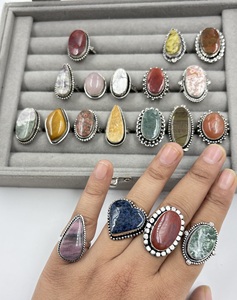 Premium 925 Sterling Silver Assorted Natural Stone <b>Rings</b> Wholesale Mixed Gemstone <b>Adjustable</b> <b>Ring</b> Collection - Product Image 4