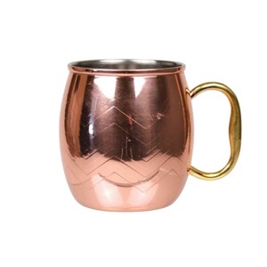 Premium Hand Hammered Moscow Mule Mugs Food Grade Pure Copper Cup With Elegant Gold Brass Handle Barware <b>Gift</b> <b>Set</b> For Home - Product Image 1