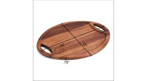 Plateau de service ovale avec poignées - Taille moyenne, qualité commerciale, usage traiteur, durable et portable, plateau alimentaire - Product Image 3