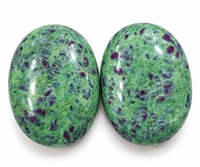 Pierres de Palmes en Agate Zoisite Rubis Naturel Polies Ovales en Gros, Pierres Précieuses de Guérison pour l'Amour et la Décoration Intérieure