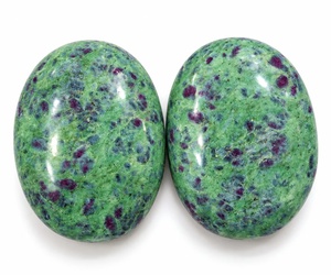 Wholesale Natural Ruby Zoisite Agate Palm Stones Polished Oval Healing <b>Crystal</b> Gemstones for Love Home Decor - Product Image 3