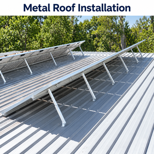 Système de montage de panneaux solaires en aluminium inclinables en gros pour toitures métalliques avec supports et rails - Product Image 6