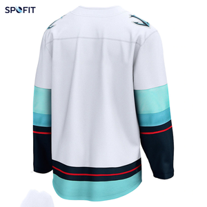 เสื้อฮอกกี้น้ำแข็งแบบสั่งทำพร้อมโลโก้พิมพ์ลายแบบซับลิเมชั่น ออกแบบเองได้ ระบายอากาศได้ดี แห้งเร็ว ราคาถูก รับผลิตแบบ OEM - Product Image 2
