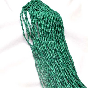 Perles de malachite lisses en forme de rondelle 3mm 3.5mm, prix de gros, en vrac, pour la fabrication de bijoux et de bracelets. - Product Image 3