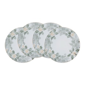Round <b>Ceramic</b> Charger <b>Plate</b> with Holly and Pinecone Pattern Classic Design for Party Dishes & <b>Plates</b> - Product Image 1