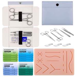 Kit de pratique de suture réutilisable avec coussinet en silicone et instruments chirurgicaux en acier inoxydable pour débutants et avancés par Grip Surgical - Product Image 1