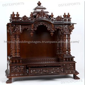 Big Size White Marble Finish Teak Wood <b>Home</b> <b>Temple</b> Premium Quality White Big Size Handcrafted Wooden Pooja <b>Temples</b> Manufacturers - Product Image 5