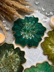 Handmade High Quality Resin <b>Coasters</b> Custom Logo Color Design Printing Custom Size Modern Art Style Durable <b>Drinks</b> Wedding - Product Image 3