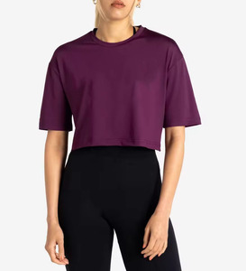 Camiseta de Cuello Redondo Ajustada para Mujer con Logotipo Personalizado, Camiseta Informal de Manga Corta de Color Sólido para Verano, para Chicas y Damas - Product Image 2