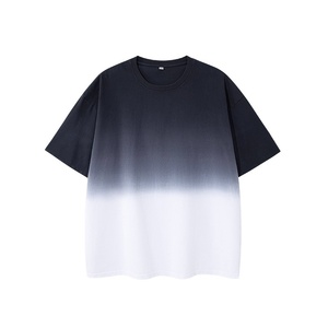 T-shirt Homme Oversize à Manches Courtes Col Rond Dégradé de Couleurs 100% Coton Respirant Décontracté en Jersey Tricoté Écologique - Product Image 4