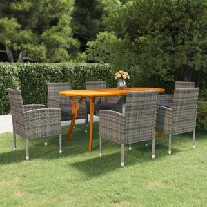 Set da pranzo Patio 7 pezzi antracite per giardino per intrattenere all'aperto - Product Image 1