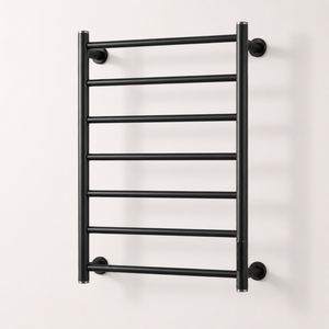 Matte Black Wall Mounted Electric Heated Towel <b>Rack</b> Bathroom Towel Warmer Stainless Steel <b>Drying</b> Rail Luxury Design - Product Image 1