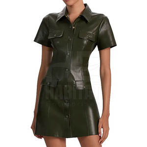 ชุดเดรสหนังแท้นุ่มสบายสำหรับผู้หญิง ทรงพอดีตัว วัสดุทนทาน ดีไซน์ทันสมัย เหมาะสำหรับทำงานและงานปาร์ตี้ - Product Image 2