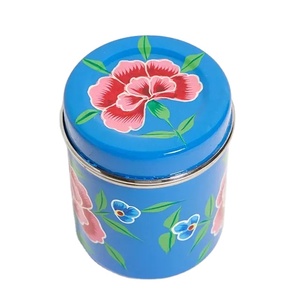 Récipient de stockage peint à la main de qualité alimentaire conception faite à la main boîte de stockage d'épices personnalisée pour l'usage de cuisine - Product Image 1