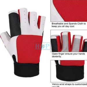 Protective Sailing <b>Gloves</b> with Flexible Finger Design Durable Palm Padding Breathable Fabric Adjustable Wrist Fastening - Product Image 2