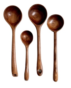Juego de 4 Cucharas de Madera de Diferentes Tamaños, Juego de Cubiertos para Decoración de Mesa de Comedor de Restaurante, Cubiertos a los Mejores Precios - Product Image 1