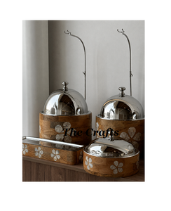 Fantastic Design Islamic Serving Chafing Dish Iron Red And Beige Color Buffet Chafing Dish For Ramadan Special Usage - Product Image 3