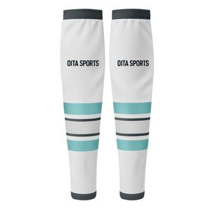 <b>Men</b> <b>White</b> Blue Hockey <b>Socks</b> Polyester Sports Long <b>Socks</b> Athletic Team Uniform Training Wear Game Match Performance Clothing - Product Image 2
