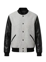 Dernière conception de veste de baseball personnalisée à manches blanches et corps rouge, vente en gros de vestes de baseball pour hommes