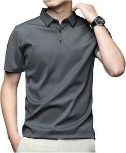 T-shirt polo en polycoton respirant et absorbant la transpiration pour l'entraînement en salle de sport, coupe ajustée, tissu haute densité, style décontracté élégant - Product Image 1