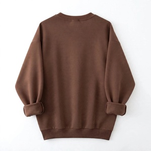 Women <b>Brown</b> Sweatshirt Red Heart Graphic Crew neck Drop Shoulder Casual <b>Long</b> <b>Sleeve</b> Pullover Fleece Vintage Street wear <b>Top</b> - Product Image 2