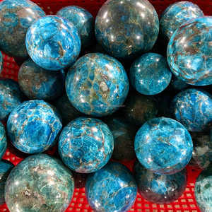Natural Blue Apatite Polished <b>Crystal</b> <b>Sphere</b> Healing Stone - Product Image 2
