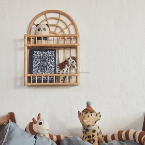 Handmade Rattan Arched Wall Mounted <b>Storage</b> <b>Shelf</b> Modern Multifunction Organizer for Living Room Bedroom Kitchen Bathroom - Product Image 5