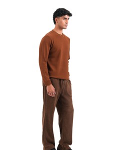 Sudadera de Cuello Redondo para Hombre, Color Marrón, Corte Regular, Tejido de Poliéster, Ropa Casual de Invierno, ELYSIAN INDUSTRIES, Colorblock - Product Image 6