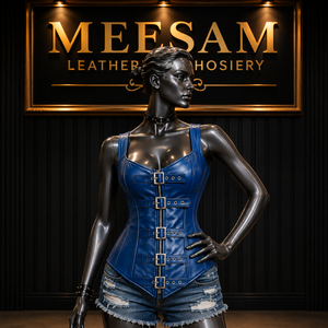 Women's Goth <b>Punk</b> Plus-Size Zipper Leather Lace Corset Shapewear Hip Enhancer Satin Fabric Quick Dry Firm Control Seamless Push - Product Image 1