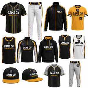 Ensembles d'uniformes de baseball et de softball unisexes, tenue de sport complète, nom et numéro personnalisés, pour adultes, équipe, anti-boulochage, couleur personnalisée - Product Image 1