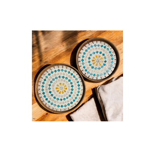 ถาดเสิร์ฟชาและกาแฟคุณภาพเยี่ยมสำหรับใช้ในบ้าน ทำด้วยมือ ดีไซน์ใหม่ล่าสุด ผสมผสานมุกและหวาย พร้อมฟังก์ชั่นจัดเก็บ - Product Image 2