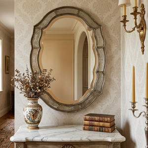 Espejo de Pared Clásico con Acentos Barrocos Venecianos | Espejo Decorativo de Vidrio con Marco Tallado Ornamentado Vintage para Sala de Estar de Lujo, Entrada - Product Image 4